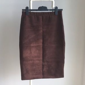 BCBG Faux Suede Pencil Skirt